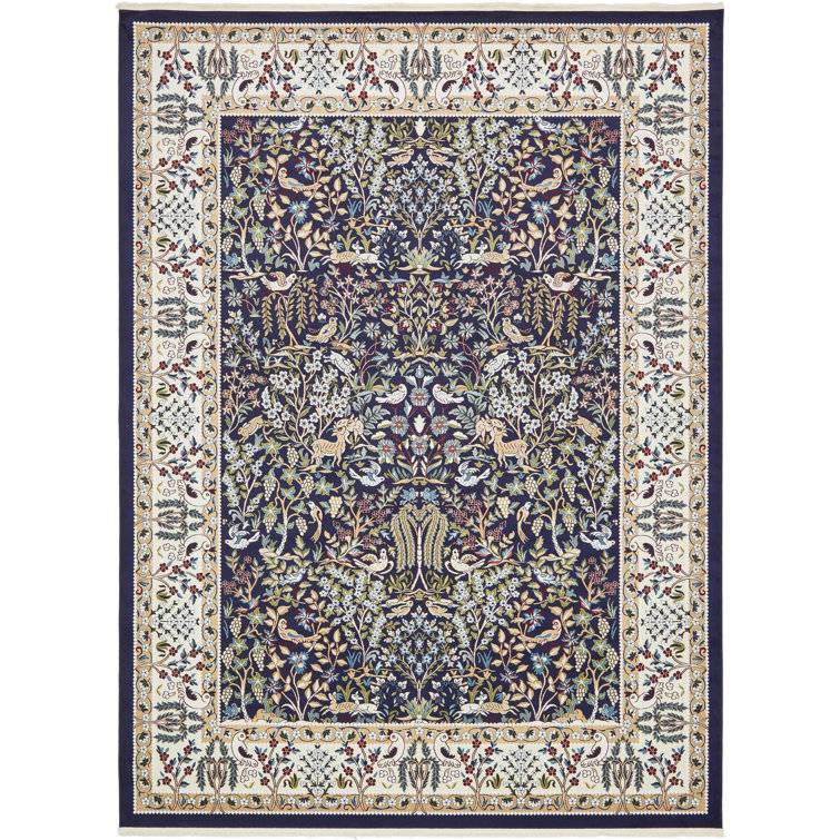 Astoria Grand Jackson Oriental Navy Blue Area Rug & Reviews Wayfair
